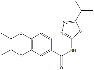 3,4-diethoxy-N-(5-isopropyl-1,3,4-thiadiazol-2-yl)benzamide 结构式