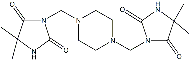 3-({4-[(4,4-dimethyl-2,5-dioxo-1-imidazolidinyl)methyl]-1-piperazinyl}methyl)-5,5-dimethyl-2,4-imidazolidinedione 结构式