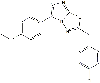 4-[6-(4-chlorobenzyl)[1,2,4]triazolo[3,4-b][1,3,4]thiadiazol-3-yl]phenyl methyl ether 结构式