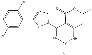 ethyl 4-[5-(2,5-dichlorophenyl)-2-furyl]-6-methyl-2-thioxo-1,2,3,4-tetrahydro-5-pyrimidinecarboxylate 结构式