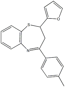 2-(2-furyl)-4-(4-methylphenyl)-2,3-dihydro-1,5-benzothiazepine 结构式