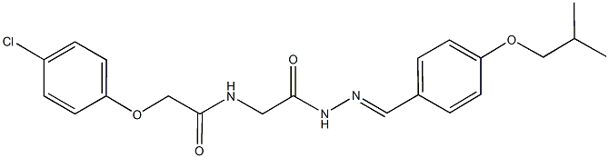 2-(4-chlorophenoxy)-N-{2-[2-(4-isobutoxybenzylidene)hydrazino]-2-oxoethyl}acetamide 结构式