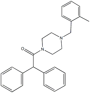 1-(diphenylacetyl)-4-(2-methylbenzyl)piperazine 结构式