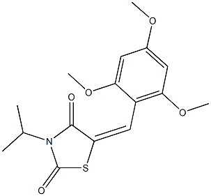 3-isopropyl-5-(2,4,6-trimethoxybenzylidene)-1,3-thiazolidine-2,4-dione 结构式