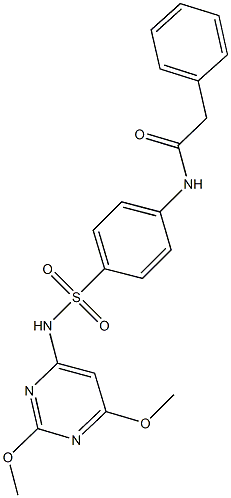 N-(4-{[(2,6-dimethoxypyrimidin-4-yl)amino]sulfonyl}phenyl)-2-phenylacetamide 结构式