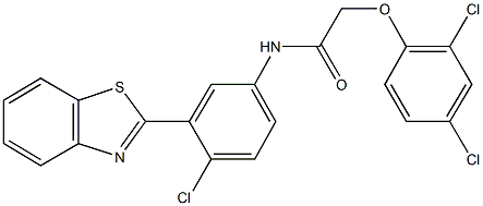 N-[3-(1,3-benzothiazol-2-yl)-4-chlorophenyl]-2-(2,4-dichlorophenoxy)acetamide 结构式