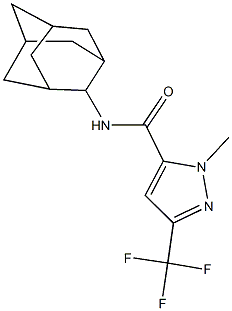 N-(2-adamantyl)-1-methyl-3-(trifluoromethyl)-1H-pyrazole-5-carboxamide 结构式