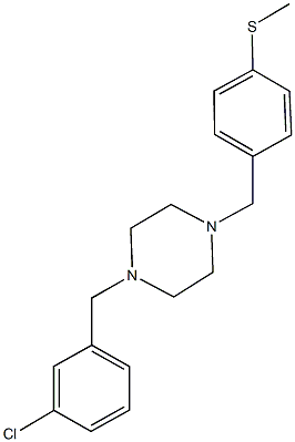 4-{[4-(3-chlorobenzyl)-1-piperazinyl]methyl}phenyl methyl sulfide 结构式