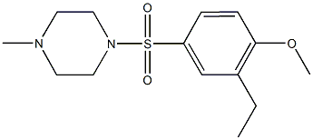 2-ethyl-4-[(4-methyl-1-piperazinyl)sulfonyl]phenyl methyl ether 结构式