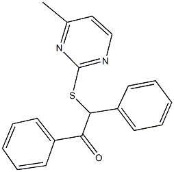 2-[(4-methyl-2-pyrimidinyl)sulfanyl]-1,2-diphenylethanone 结构式