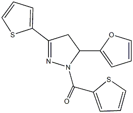 5-(2-furyl)-3-(2-thienyl)-1-(2-thienylcarbonyl)-4,5-dihydro-1H-pyrazole 结构式