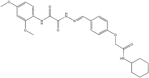 2-(2-{4-[2-(cyclohexylamino)-2-oxoethoxy]benzylidene}hydrazino)-N-(2,4-dimethoxyphenyl)-2-oxoacetamide 结构式