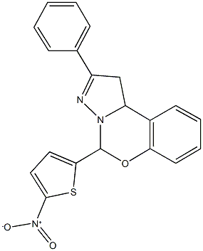 5-{5-nitro-2-thienyl}-2-phenyl-1,10b-dihydropyrazolo[1,5-c][1,3]benzoxazine 结构式