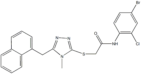 N-(4-bromo-2-chlorophenyl)-2-{[4-methyl-5-(1-naphthylmethyl)-4H-1,2,4-triazol-3-yl]sulfanyl}acetamide 结构式