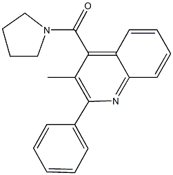 3-methyl-2-phenyl-4-(1-pyrrolidinylcarbonyl)quinoline 结构式