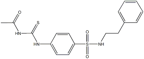 4-{[(acetylamino)carbothioyl]amino}-N-(2-phenylethyl)benzenesulfonamide 结构式