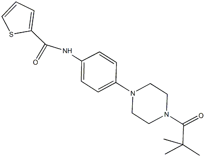 N-{4-[4-(2,2-dimethylpropanoyl)-1-piperazinyl]phenyl}-2-thiophenecarboxamide 结构式