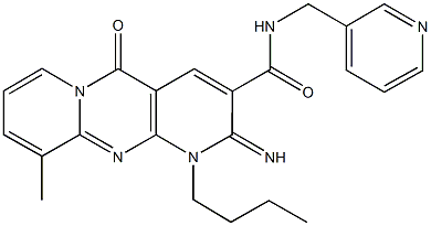 1-butyl-2-imino-10-methyl-5-oxo-N-(3-pyridinylmethyl)-1,5-dihydro-2H-dipyrido[1,2-a:2,3-d]pyrimidine-3-carboxamide 结构式