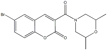 6-bromo-3-[(2,6-dimethyl-4-morpholinyl)carbonyl]-2H-chromen-2-one 结构式