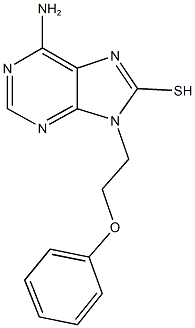 6-amino-9-(2-phenoxyethyl)-9H-purin-8-yl hydrosulfide 结构式