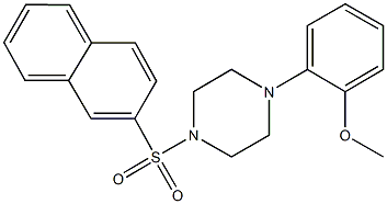 methyl 2-[4-(2-naphthylsulfonyl)-1-piperazinyl]phenyl ether 结构式