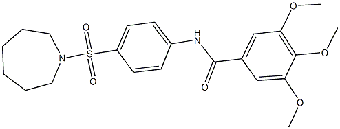 N-[4-(azepan-1-ylsulfonyl)phenyl]-3,4,5-tris(methyloxy)benzamide 结构式