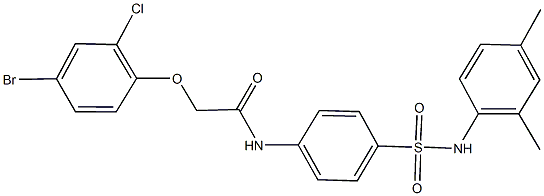 2-(4-bromo-2-chlorophenoxy)-N-{4-[(2,4-dimethylanilino)sulfonyl]phenyl}acetamide 结构式