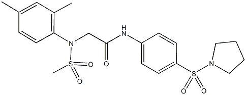 2-[2,4-dimethyl(methylsulfonyl)anilino]-N-[4-(1-pyrrolidinylsulfonyl)phenyl]acetamide 结构式