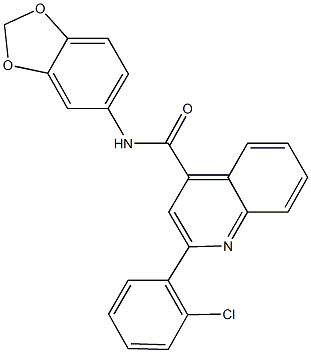 N-(1,3-benzodioxol-5-yl)-2-(2-chlorophenyl)-4-quinolinecarboxamide 结构式