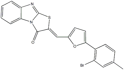 2-{[5-(2-bromo-4-methylphenyl)-2-furyl]methylene}[1,3]thiazolo[3,2-a]benzimidazol-3(2H)-one 结构式
