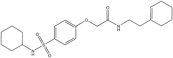 N-[2-(1-cyclohexen-1-yl)ethyl]-2-{4-[(cyclohexylamino)sulfonyl]phenoxy}acetamide 结构式