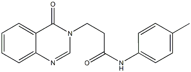 N-(4-methylphenyl)-3-(4-oxo-3(4H)-quinazolinyl)propanamide 结构式