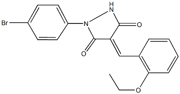 1-(4-bromophenyl)-4-(2-ethoxybenzylidene)-3,5-pyrazolidinedione 结构式