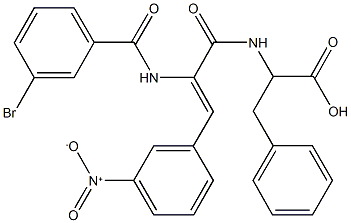 N-(2-[(3-bromobenzoyl)amino]-3-{3-nitrophenyl}acryloyl)phenylalanine 结构式