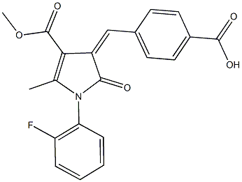 4-{[1-(2-fluorophenyl)-4-(methoxycarbonyl)-5-methyl-2-oxo-1,2-dihydro-3H-pyrrol-3-ylidene]methyl}benzoic acid 结构式