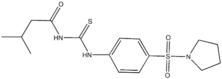 N-(3-methylbutanoyl)-N'-[4-(1-pyrrolidinylsulfonyl)phenyl]thiourea 结构式