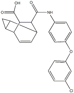 7-{[4-(3-chlorophenoxy)anilino]carbonyl}tricyclo[3.2.2.0~2,4~]non-8-ene-6-carboxylic acid 结构式