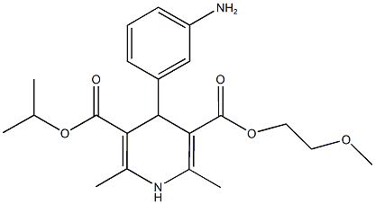 3-isopropyl 5-(2-methoxyethyl) 4-(3-aminophenyl)-2,6-dimethyl-1,4-dihydro-3,5-pyridinedicarboxylate 结构式