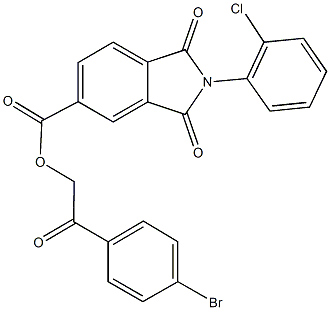 2-(4-bromophenyl)-2-oxoethyl 2-(2-chlorophenyl)-1,3-dioxo-5-isoindolinecarboxylate 结构式