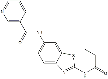 N-[2-(propionylamino)-1,3-benzothiazol-6-yl]nicotinamide 结构式