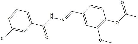4-[2-(3-chlorobenzoyl)carbohydrazonoyl]-2-methoxyphenyl acetate 结构式