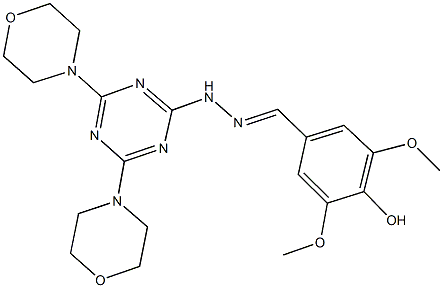 4-hydroxy-3,5-dimethoxybenzaldehyde [4,6-di(4-morpholinyl)-1,3,5-triazin-2-yl]hydrazone 结构式