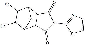 8,9-dibromo-4-(1,3-thiazol-2-yl)-4-azatricyclo[5.2.1.0~2,6~]decane-3,5-dione 结构式