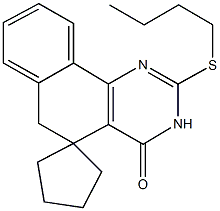 2-(butylsulfanyl)-5,6-dihydrospiro(benzo[h]quinazoline-5,1'-cyclopentane)-4(3H)-one 结构式