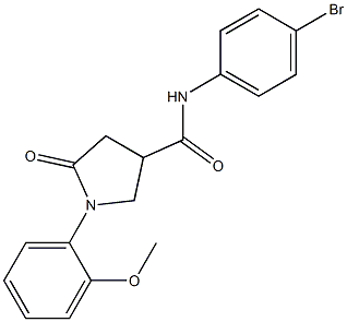 N-(4-bromophenyl)-1-(2-methoxyphenyl)-5-oxo-3-pyrrolidinecarboxamide 结构式