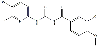 N-(5-bromo-6-methyl-2-pyridinyl)-N'-(3-chloro-4-methoxybenzoyl)thiourea 结构式