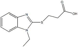 3-[(1-ethyl-1H-benzimidazol-2-yl)sulfanyl]propanoic acid 结构式