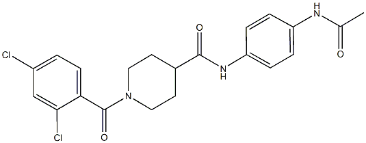 N-[4-(acetylamino)phenyl]-1-(2,4-dichlorobenzoyl)-4-piperidinecarboxamide 结构式