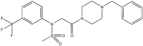 N-[2-(4-benzyl-1-piperazinyl)-2-oxoethyl]-N-[3-(trifluoromethyl)phenyl]methanesulfonamide 结构式