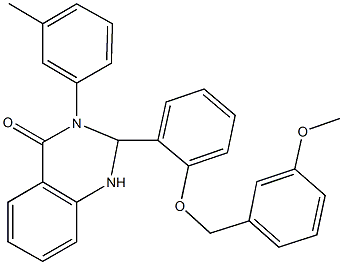 2-{2-[(3-methoxybenzyl)oxy]phenyl}-3-(3-methylphenyl)-2,3-dihydro-4(1H)-quinazolinone 结构式